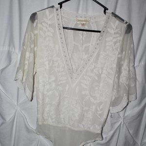 White Floral Bodysuit